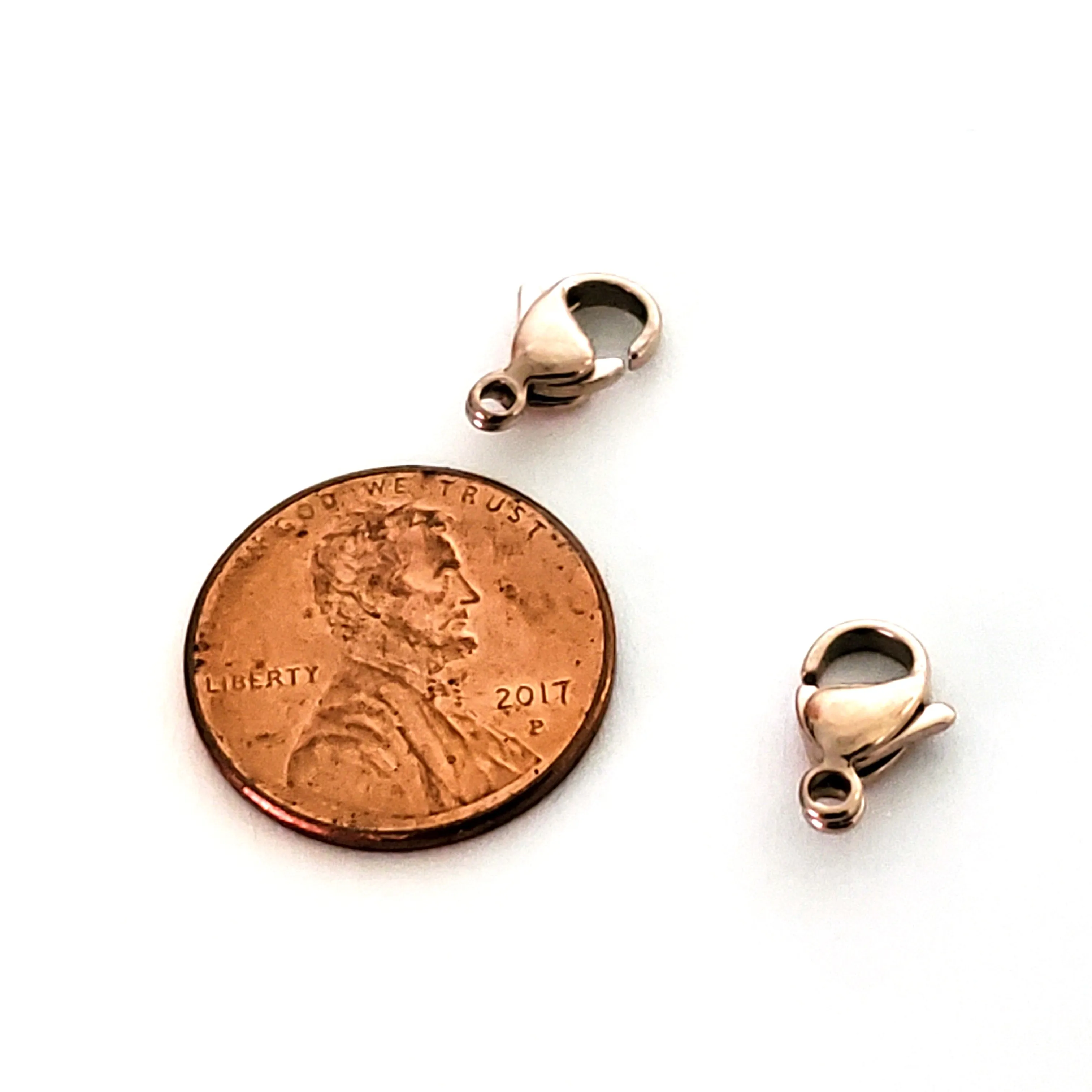 11mm Rose Gold Lobster Clasps, Stainless Steel Real Rose Gold Plated, Lot Size 50 Clasps, #1331 RG