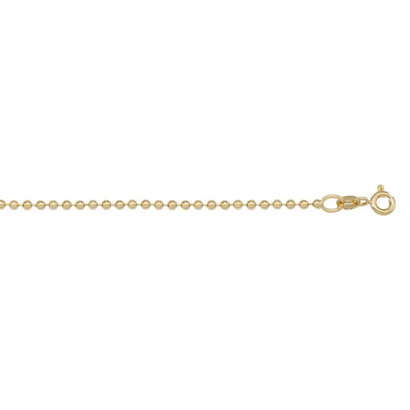 1.2mm Bead Link Chain Necklace | 14k