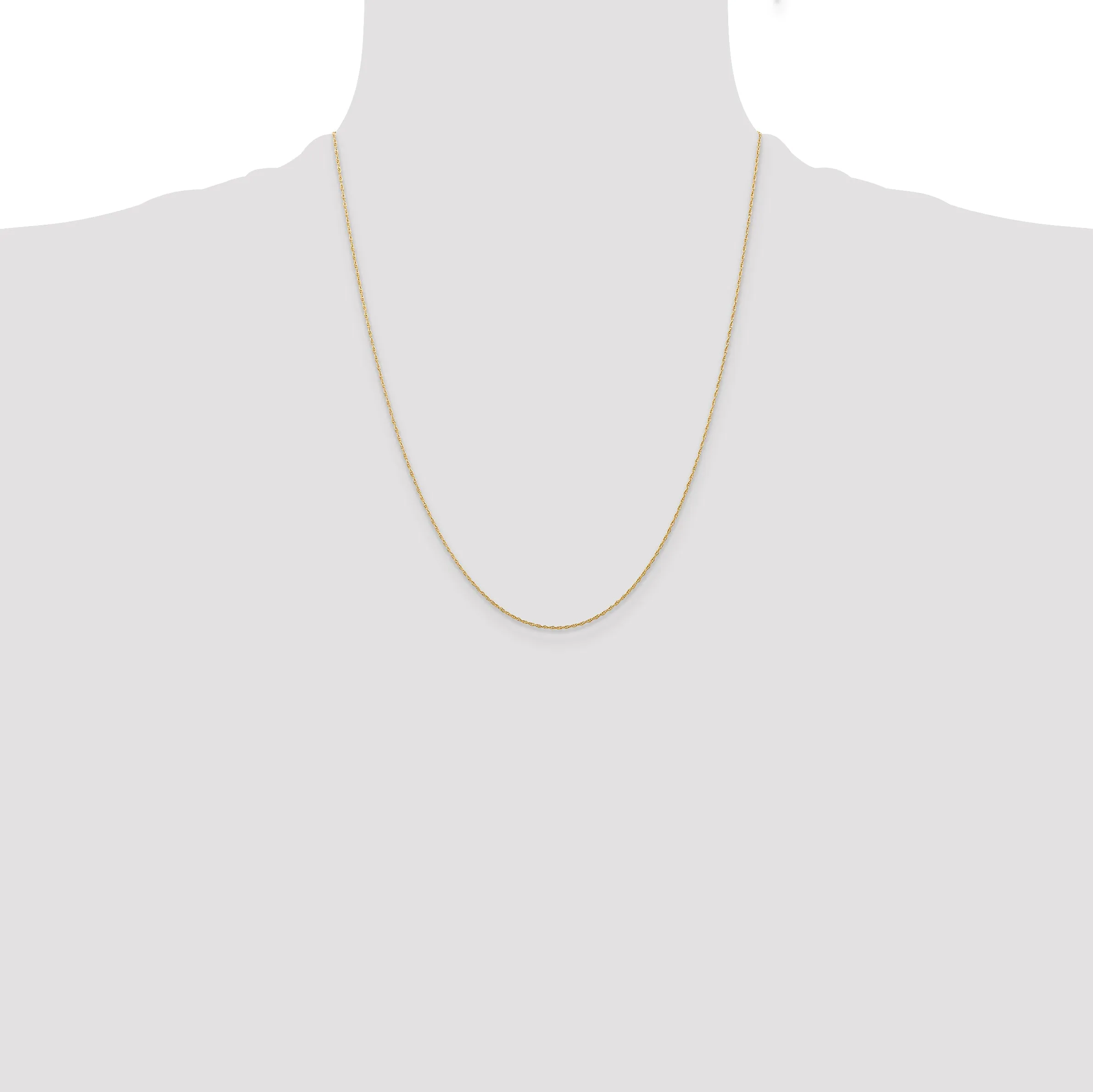 14K Gold Polished Cable Rope Necklace with Spring Ring Clasp