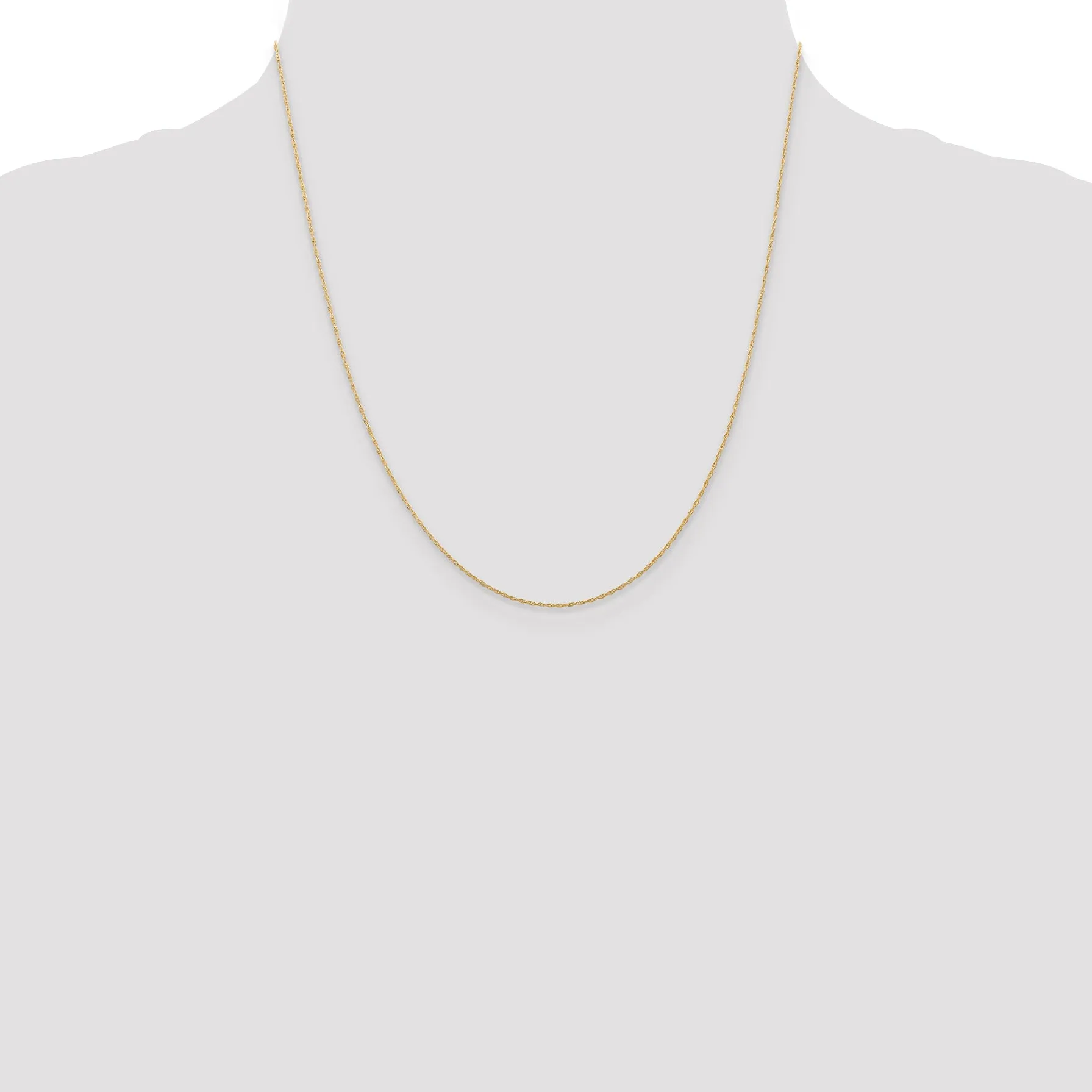 14K Gold Polished Cable Rope Necklace with Spring Ring Clasp