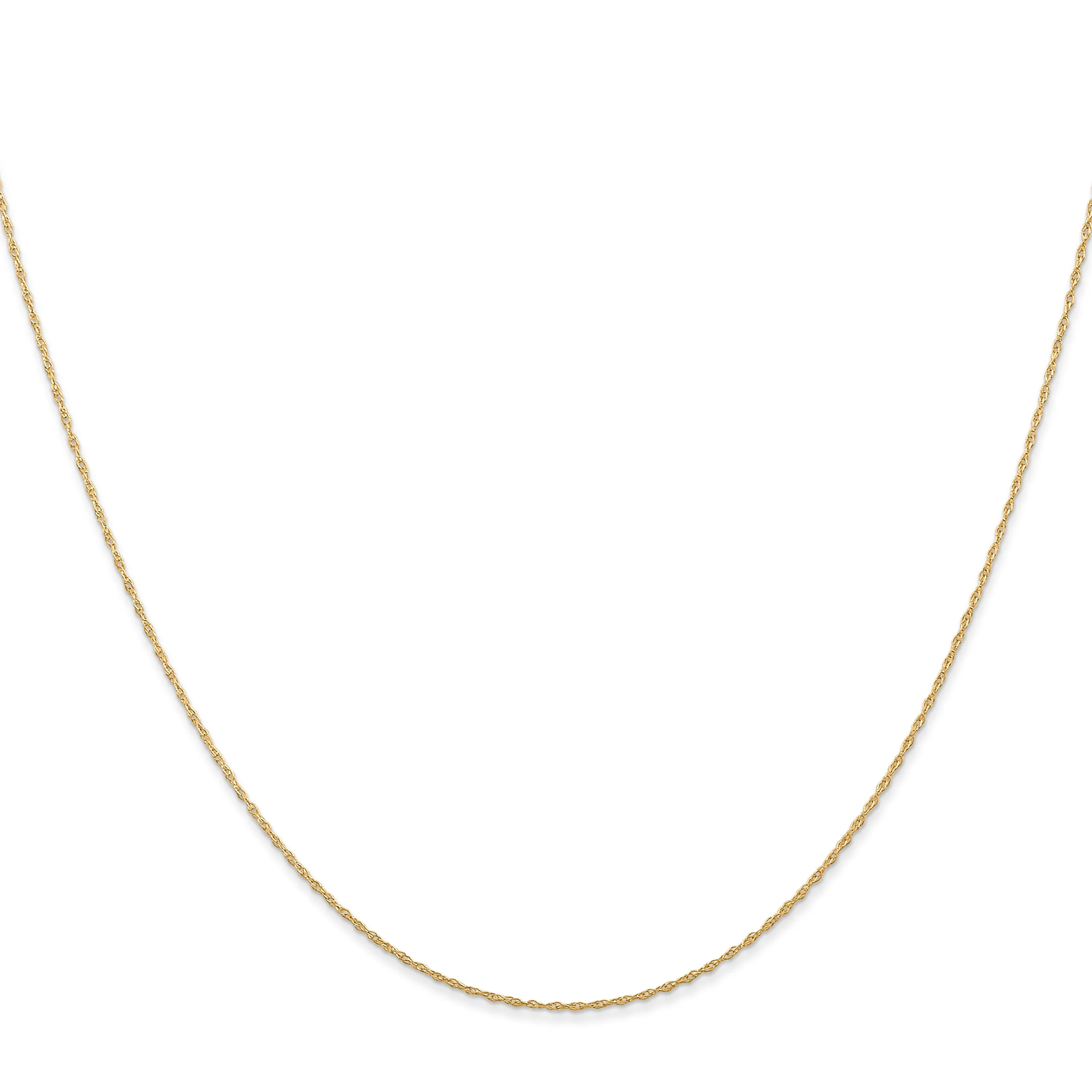14K Gold Polished Cable Rope Necklace with Spring Ring Clasp