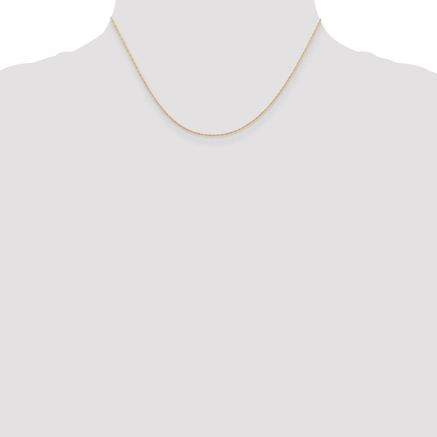 14K Gold Polished Cable Rope Necklace with Spring Ring Clasp