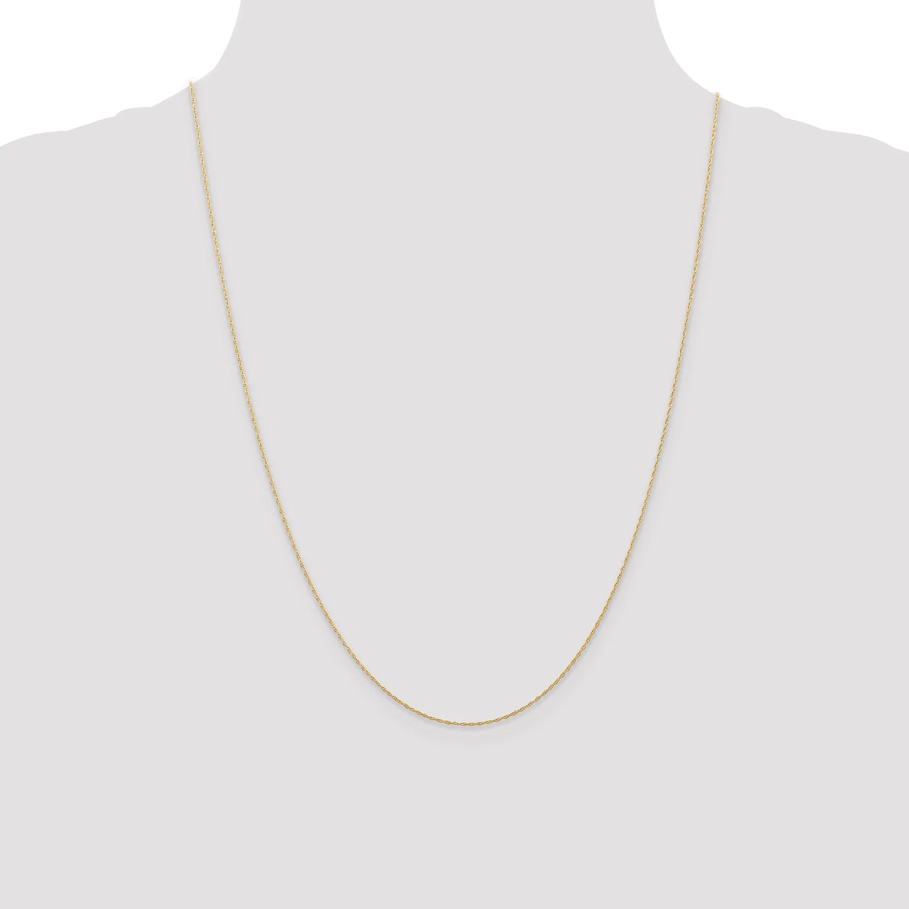 14K Gold Polished Cable Rope Necklace with Spring Ring Clasp