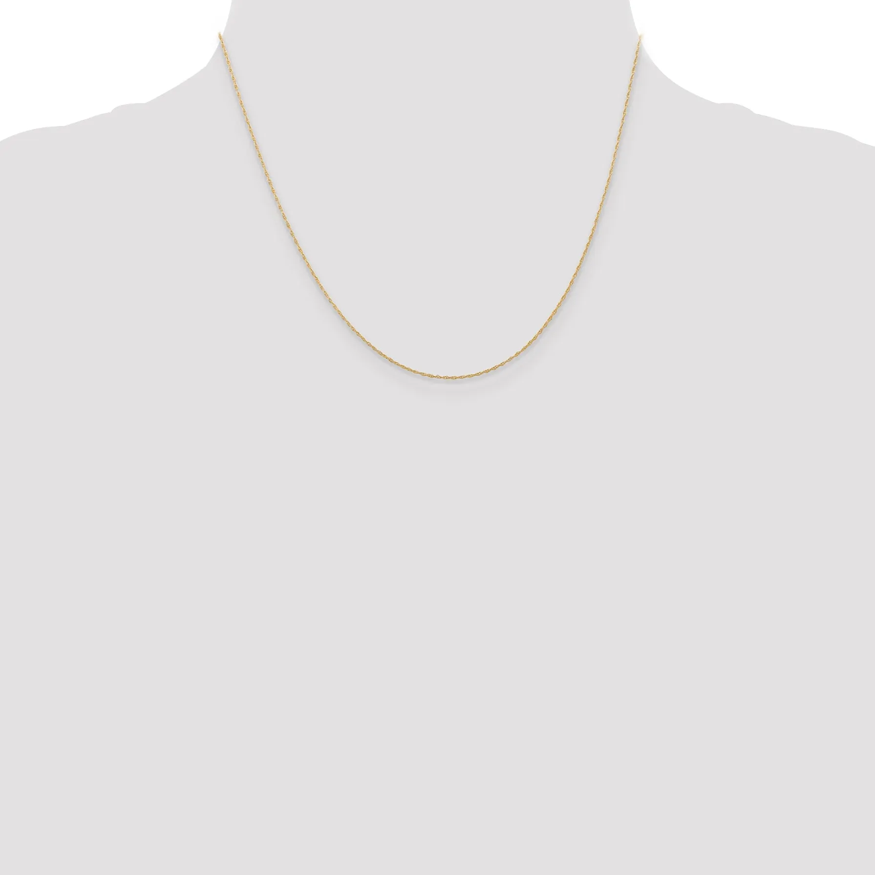 14K Gold Polished Cable Rope Necklace with Spring Ring Clasp
