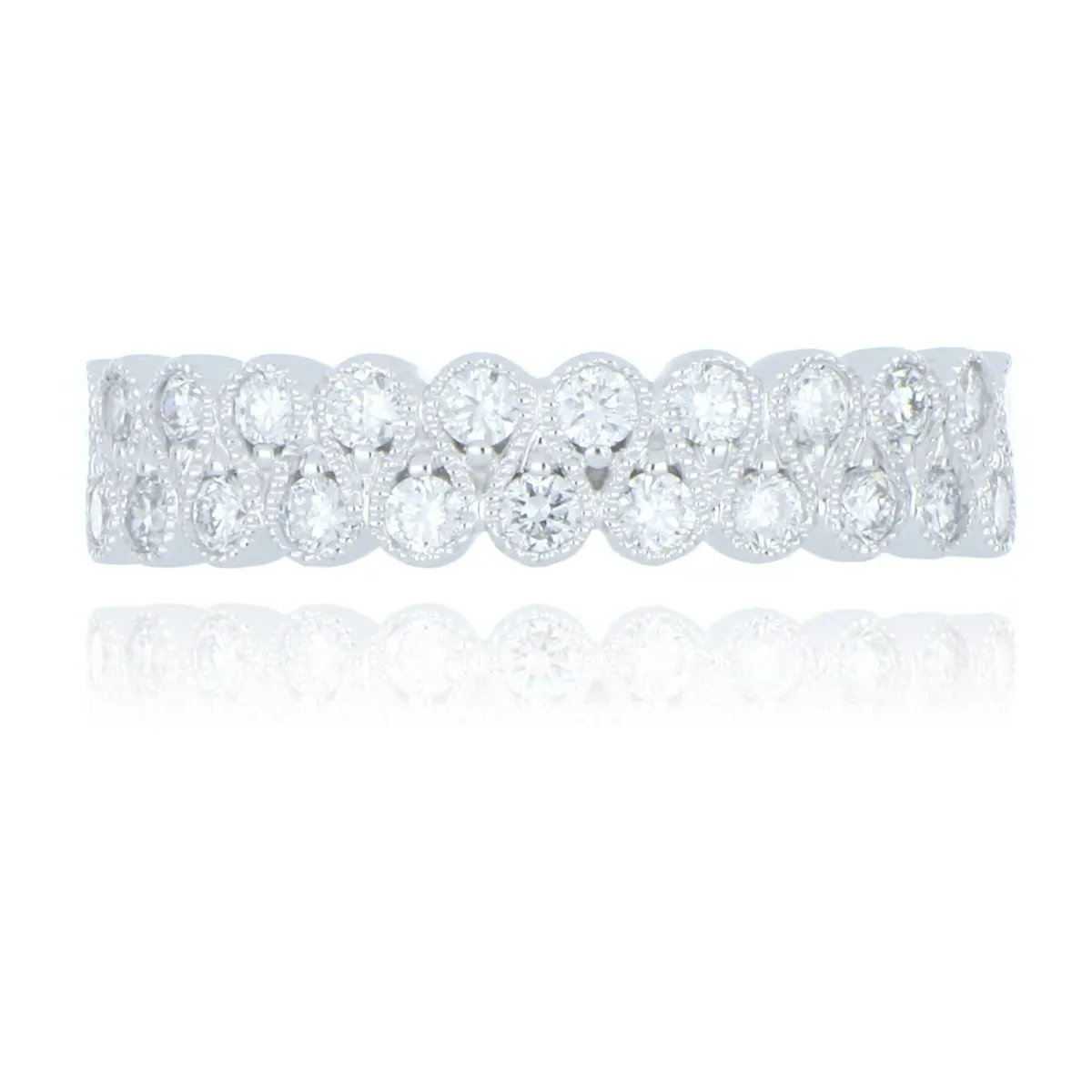 18ct White Gold 0.45ct Diamond Wave Fancy Half Eternity Ring