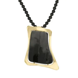 18ct Yellow Gold Whitby Jet Unique Necklace