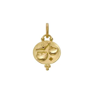 18K Libra Zodiac Pendant