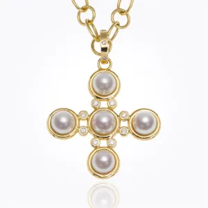 18K Small Classic Five-Stone Cross