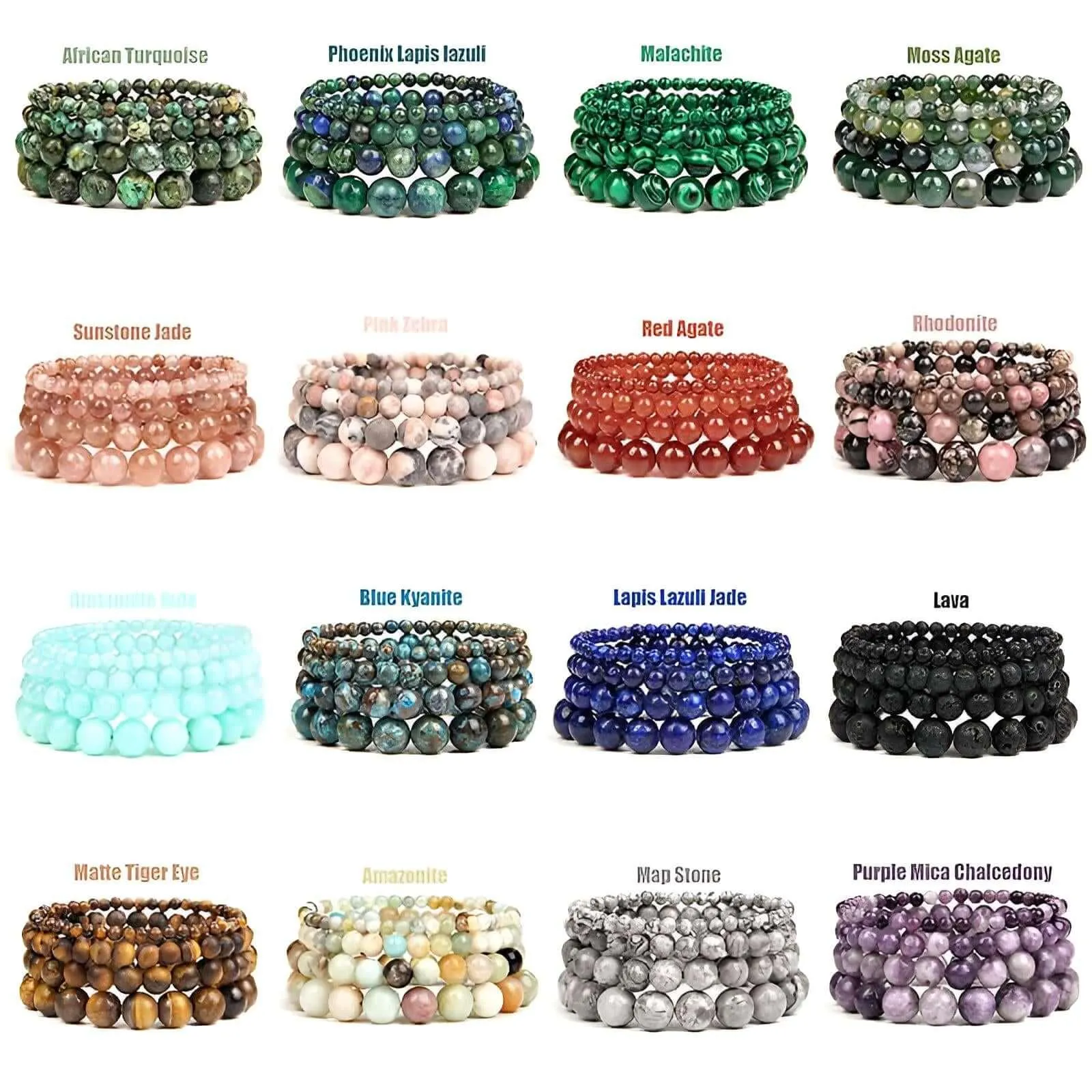 1PC Natural Stone Bracelets in Various Sizes!