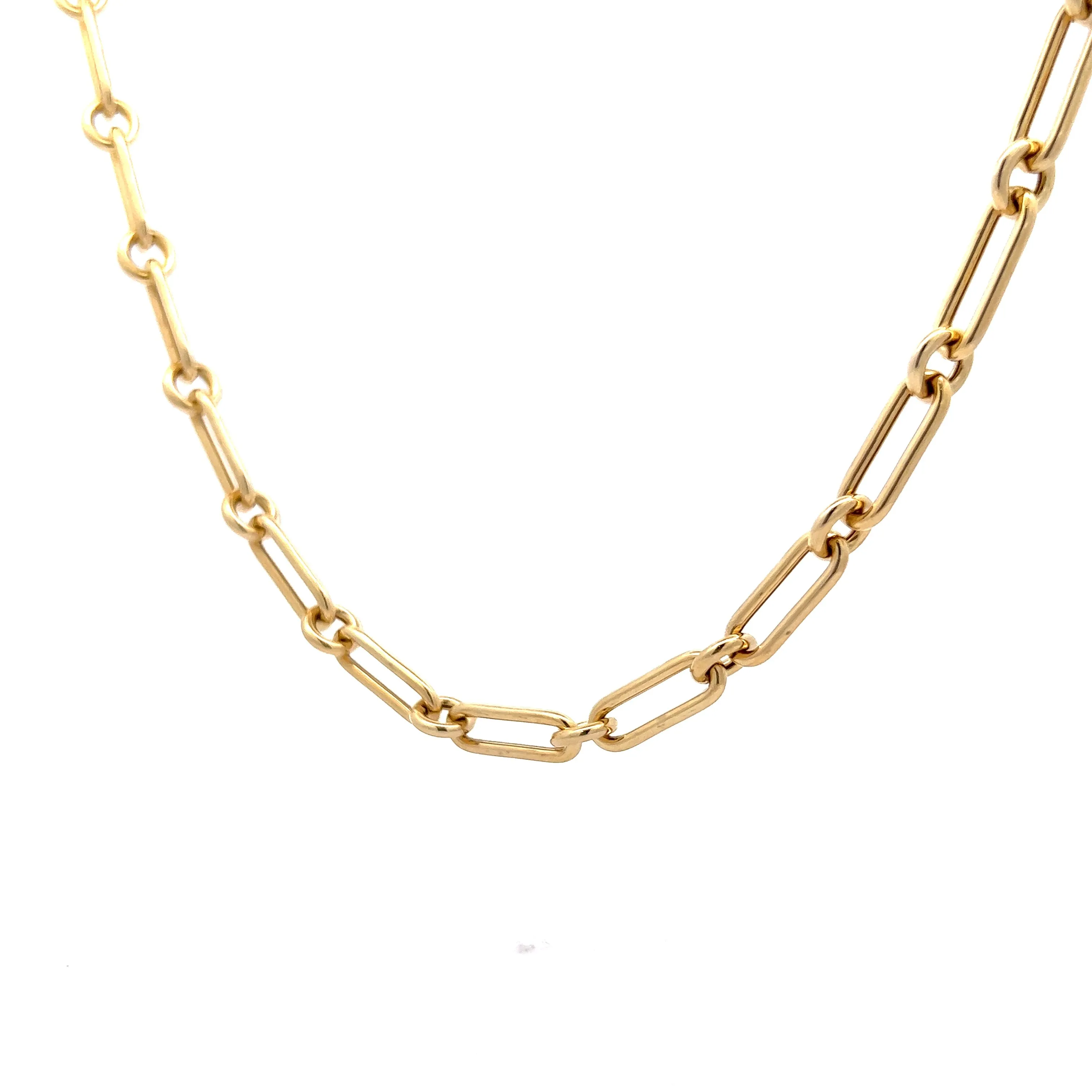 24" Paperclip Chain Necklace in 14k Yellow Gold