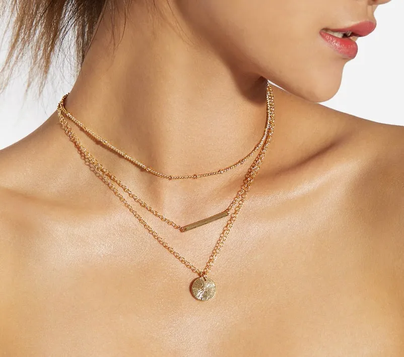 3 Chains of Gold Triple Necklace