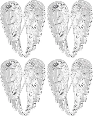 4Pcs Crystal Angel Wings Brooch Pins, Brooch Pin Diamond Angel Wing Pattern Lapel Pin Suit Coat Breastpin Coat Badges Accessory for Women Men Wedding Party
