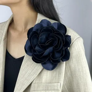 7.48in Satin Fabric Extra Large Blooming Rose Flower Brooches Lapel Pins Dainty Elegant Oversized Silk Camellia Flower Clip/Brooch Pin Wedding Party Dance Banquet Clothes Accessories Jewelry Gifts for Women