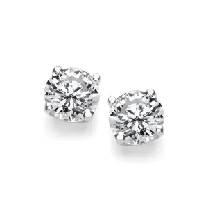 8mm Silver CZ Simple Solitaire | Studs