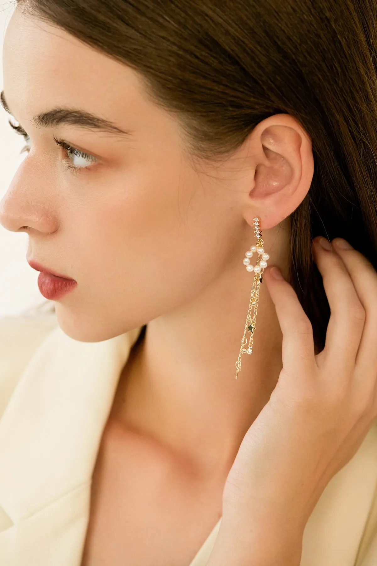 Anna Freshwater Pearl Star Drop Earrings