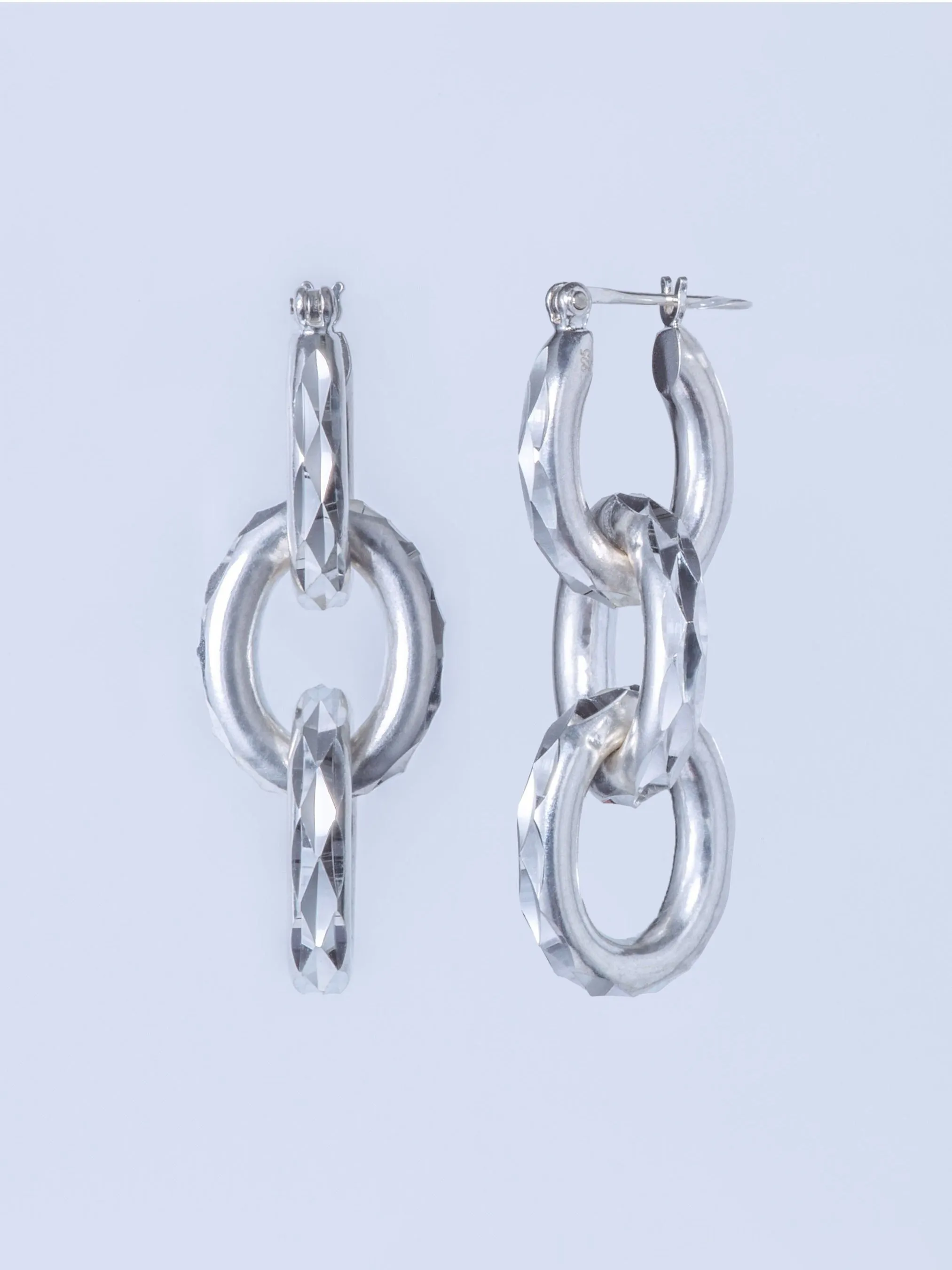 ANTWERP DESIGN CUT TRIPLE PIERCED EARRINGS