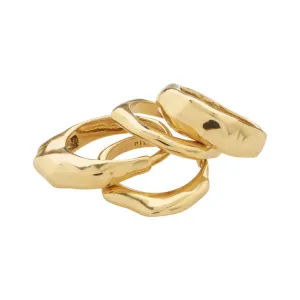 ASHER RECYCLED RINGS 4-IN-1 SET GOLD-PLATED