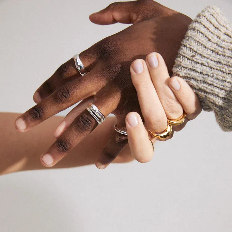 ASHER RECYCLED RINGS 4-IN-1 SET GOLD-PLATED