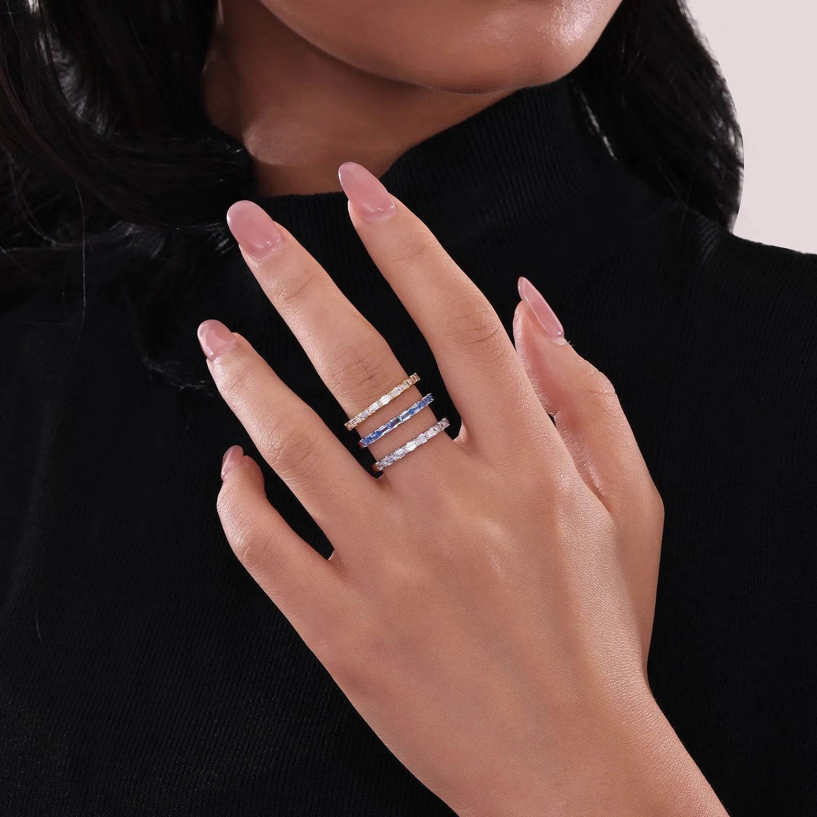 Baguette Half-Eternity Band R0537CRP05