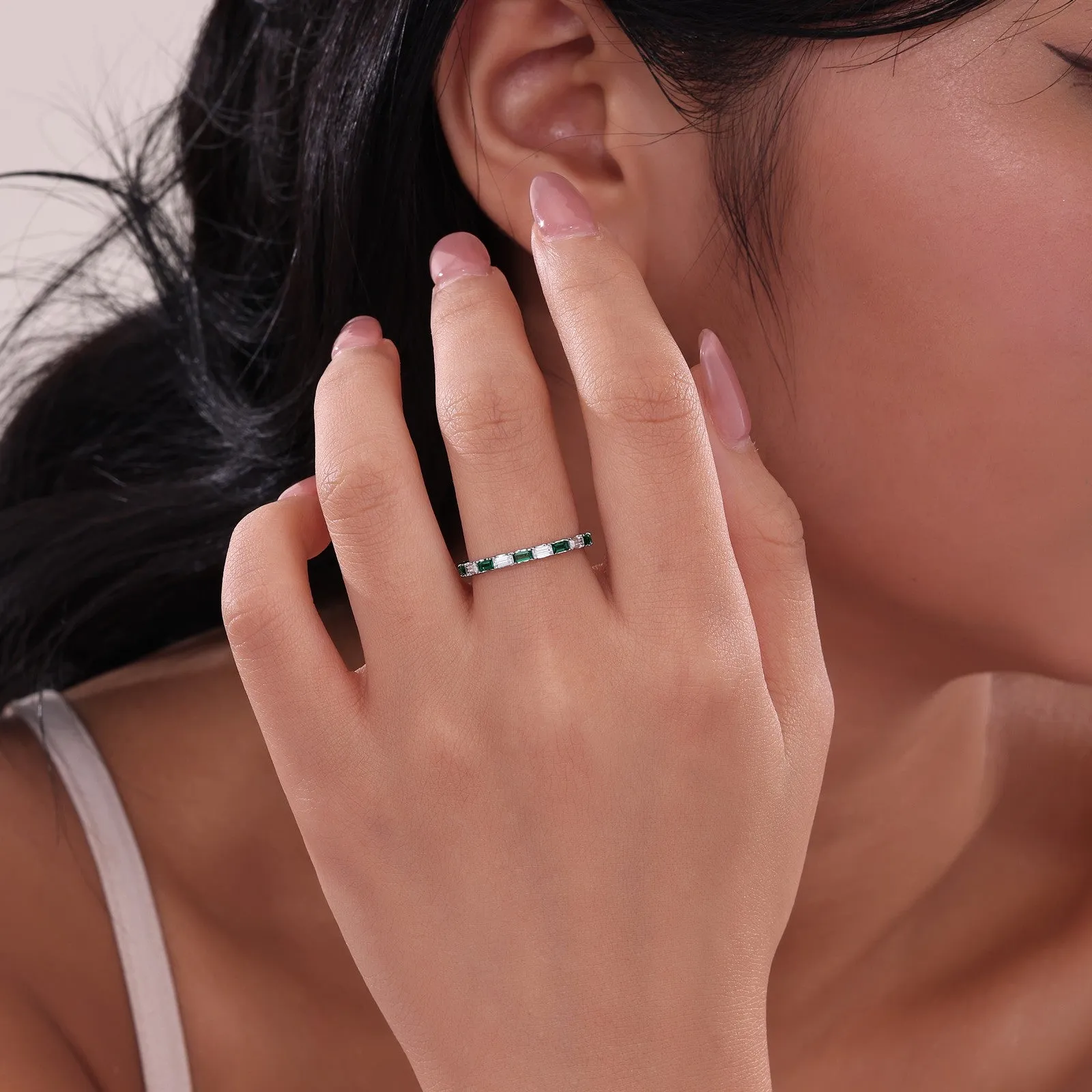 Baguette Half-Eternity Band R0537CRP05