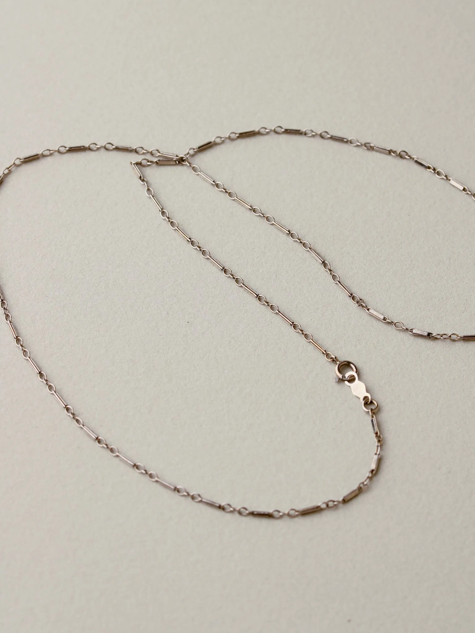 Bar Link Chain Necklace, 14k