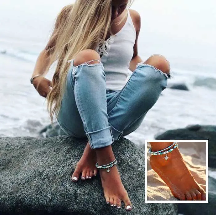 Beaded Ankle Bracelets - Beach Jewelry for Women