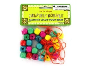 Beads Wooden Assorted Colors