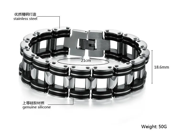 Black Strip Stainless Steel Bracelet