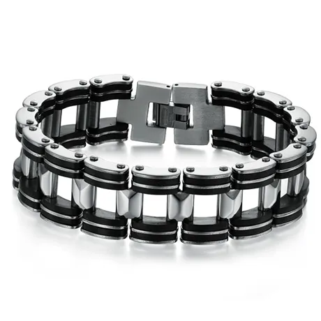 Black Strip Stainless Steel Bracelet