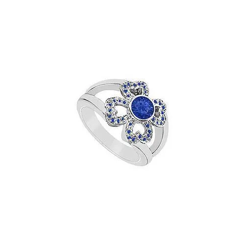 Blue Sapphire Ring : 14K White Gold - 0.50 CT TGW