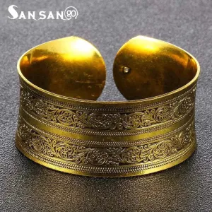 Boho Chic Openwork Wide Cuff Bracelet