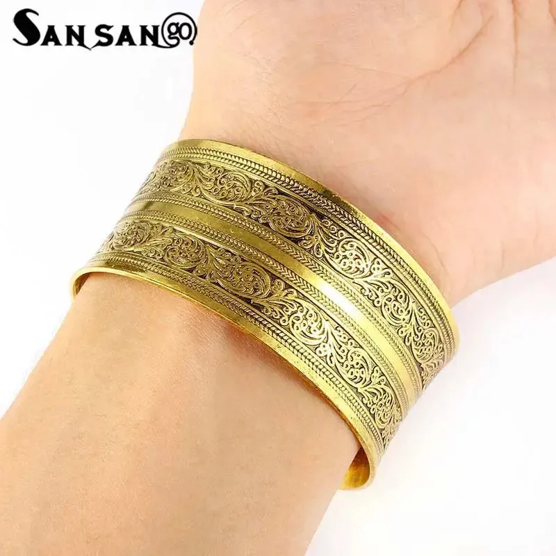 Boho Chic Openwork Wide Cuff Bracelet