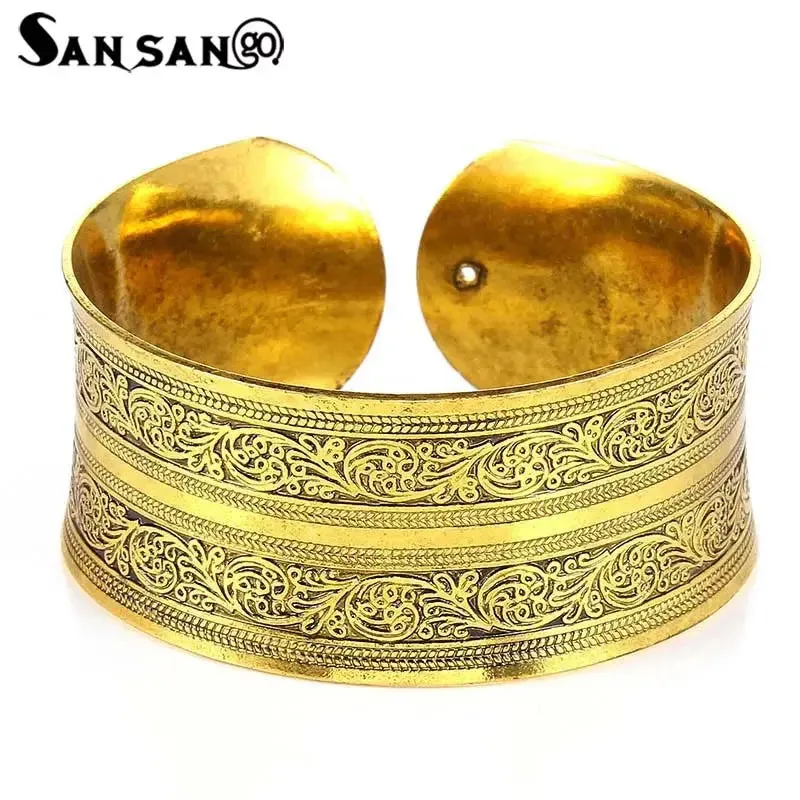 Boho Chic Openwork Wide Cuff Bracelet