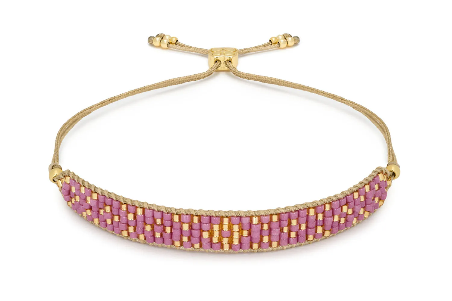 Budelli Gold, Pink Tourmaline, and Malachite Beaded Bracelet Stack