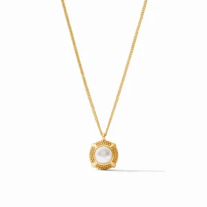 Cabochon Solitaire Necklace - Pearl