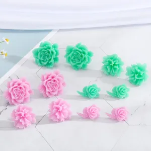 Candy Color Rose Earrings Resin Earrings Small and Exquisite