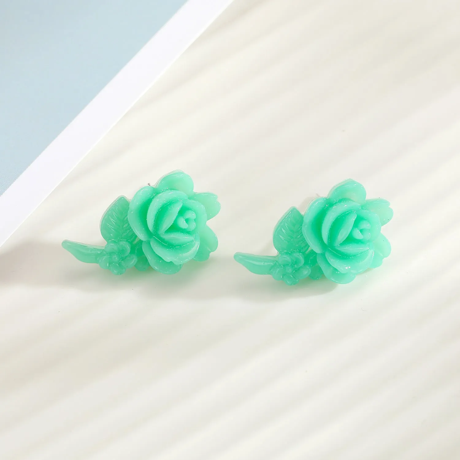 Candy Color Rose Earrings Resin Earrings Small and Exquisite