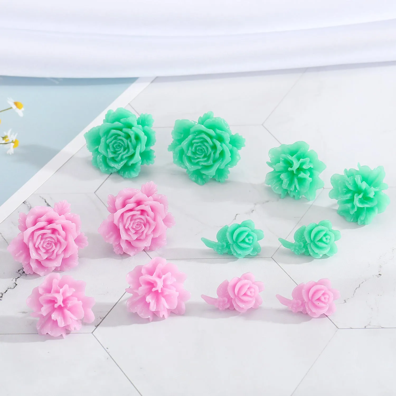 Candy Color Rose Earrings Resin Earrings Small and Exquisite