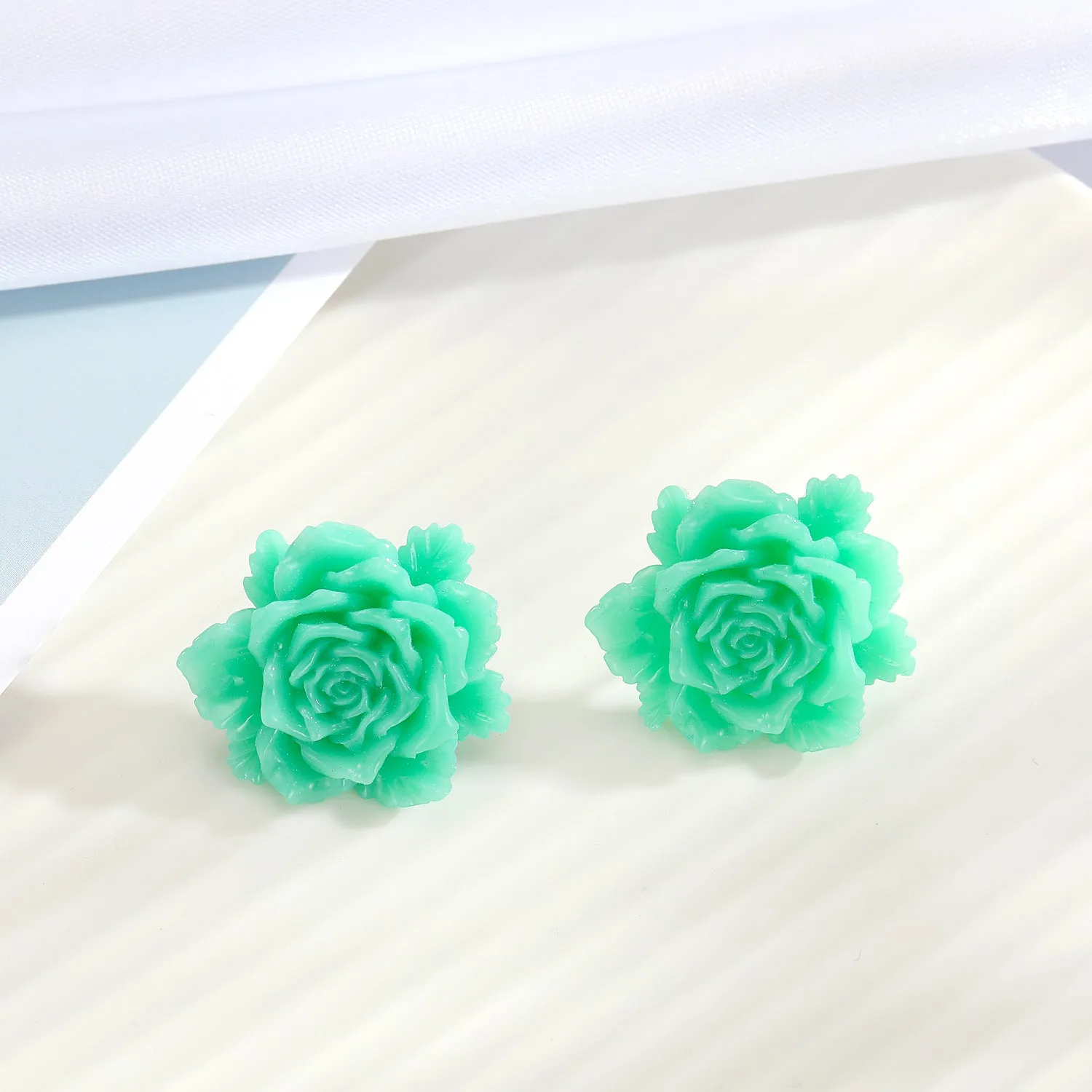 Candy Color Rose Earrings Resin Earrings Small and Exquisite