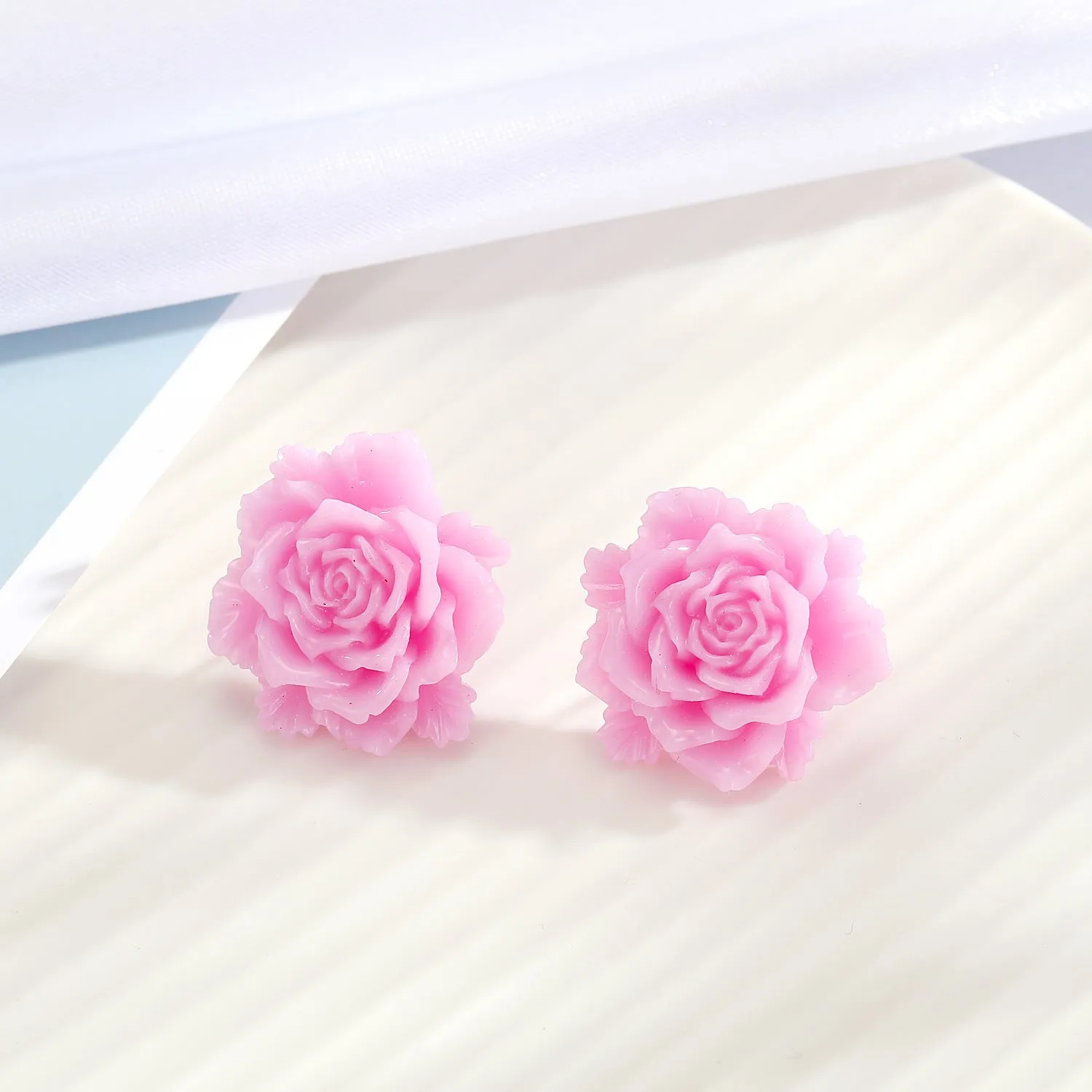 Candy Color Rose Earrings Resin Earrings Small and Exquisite