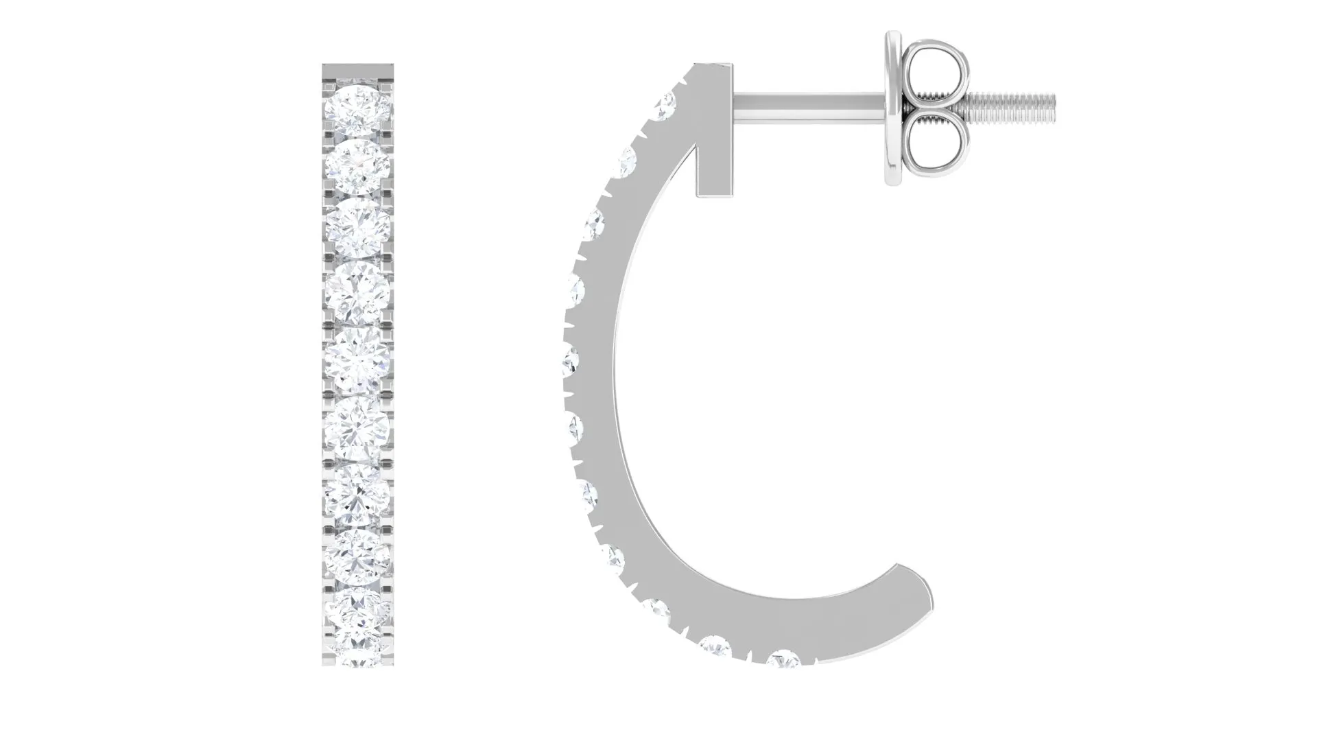 Certified Moissanite Simple Hoop Earrings