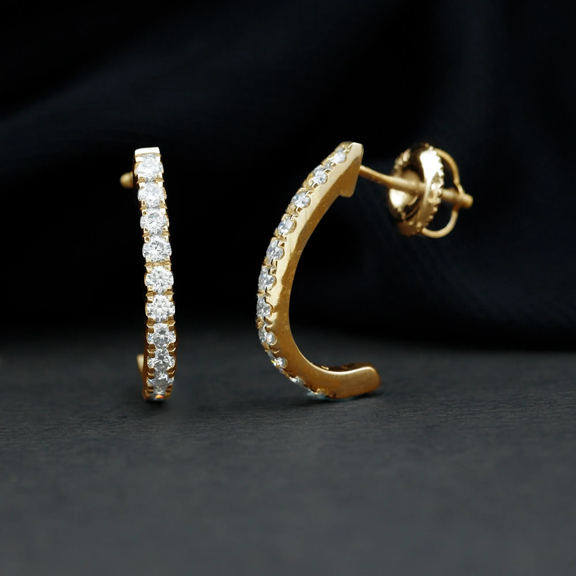 Certified Moissanite Simple Hoop Earrings