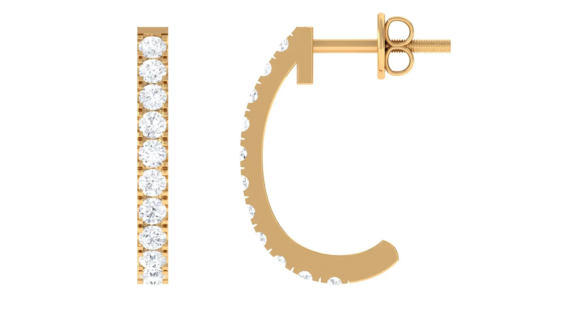 Certified Moissanite Simple Hoop Earrings