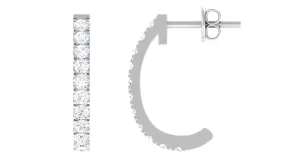 Certified Moissanite Simple Hoop Earrings