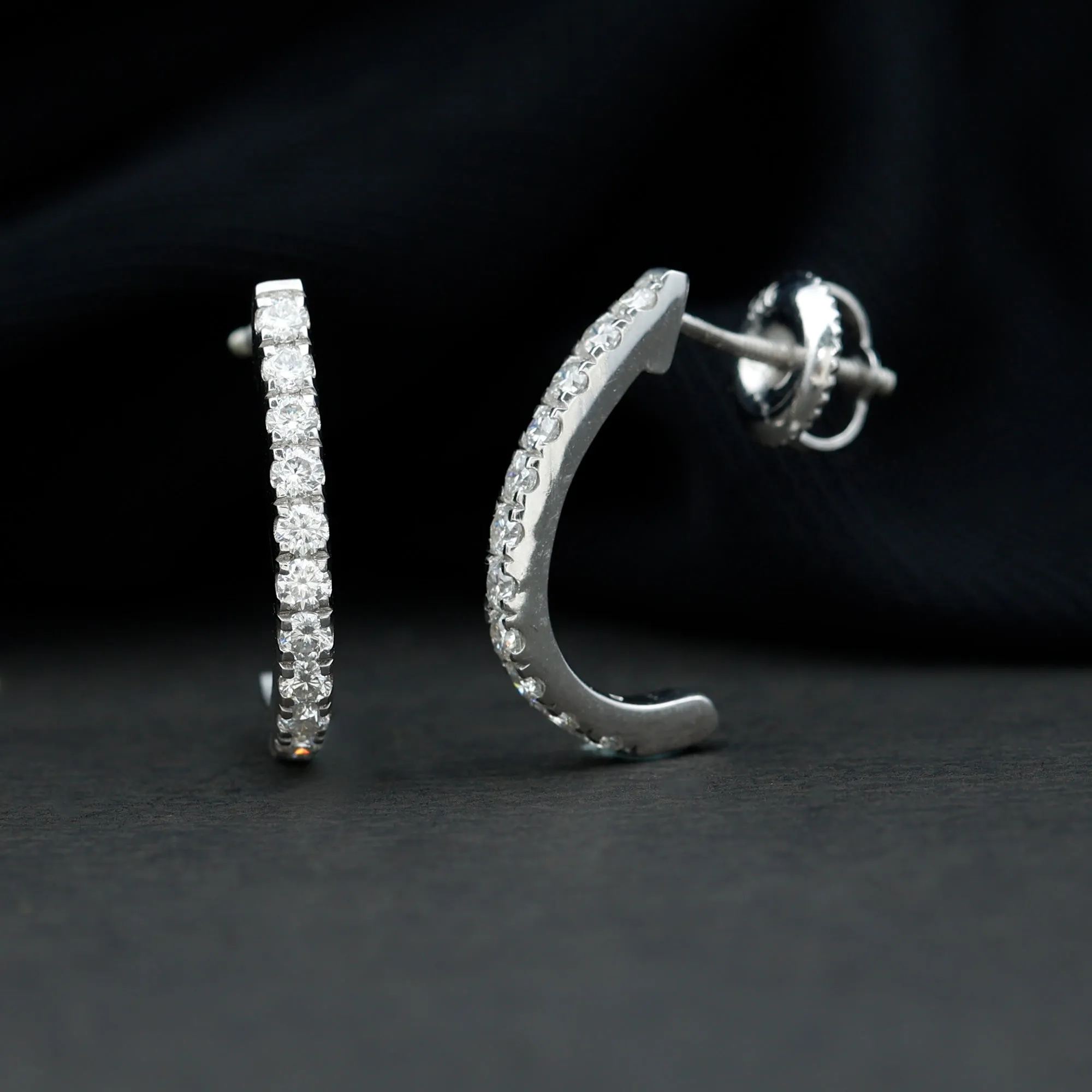 Certified Moissanite Simple Hoop Earrings