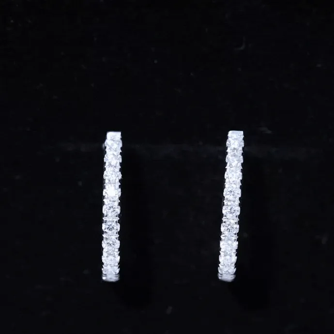 Certified Moissanite Simple Hoop Earrings
