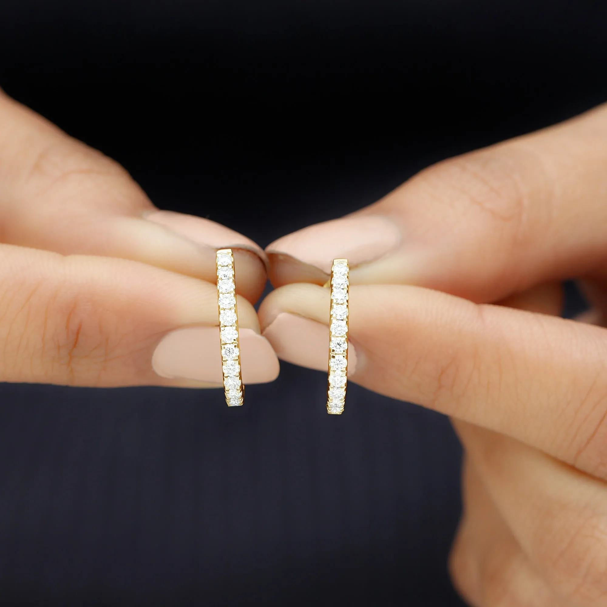 Certified Moissanite Simple Hoop Earrings