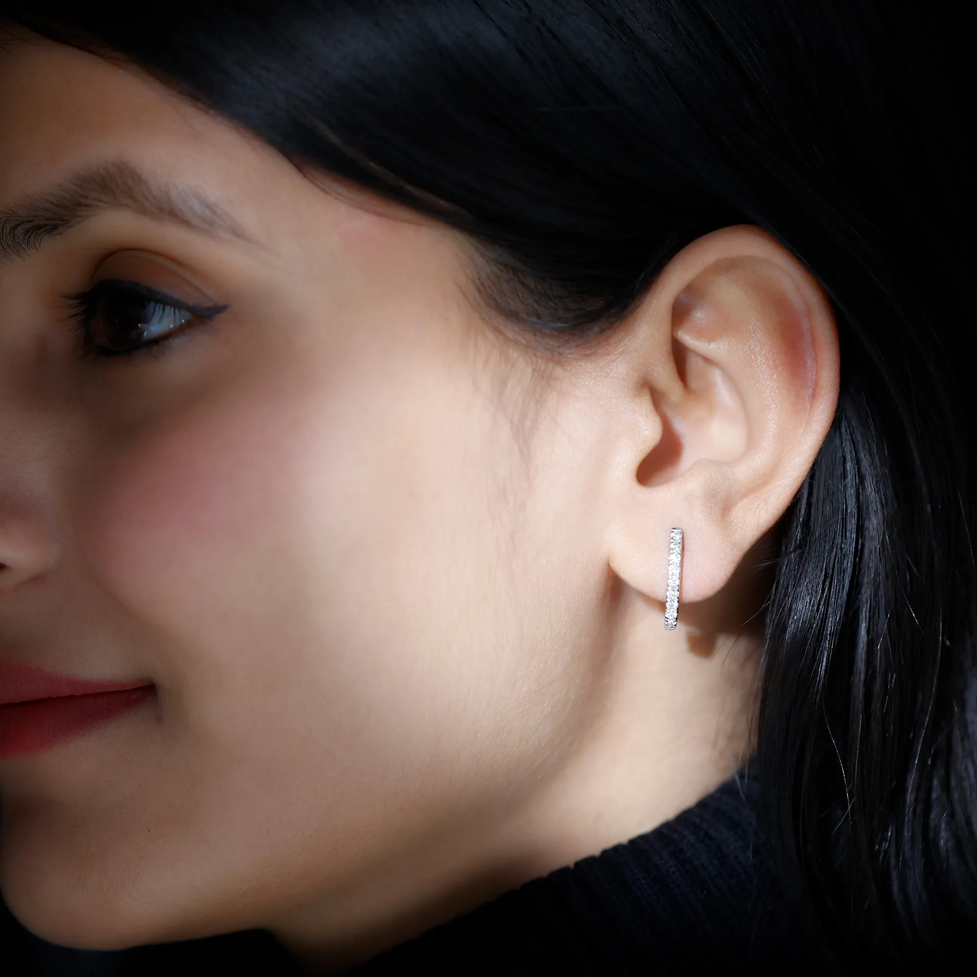 Certified Moissanite Simple Hoop Earrings
