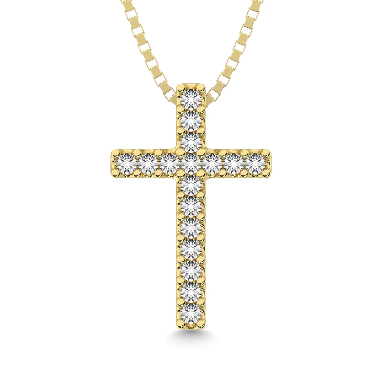 Classic Diamond Cross Pendant 1/10 Ct.Tw. 10K Yellow Gold