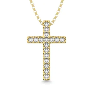 Classic Diamond Cross Pendant 1/10 Ct.Tw. 10K Yellow Gold